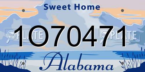 1O70471 Alabama License Plate