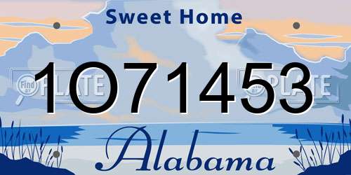 1O71453 Alabama License Plate