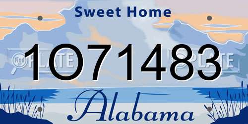 1O71483 Alabama License Plate