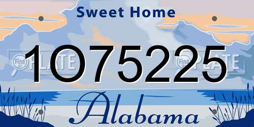 1O75225 Alabama License Plate