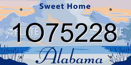 1O75228 Alabama License Plate