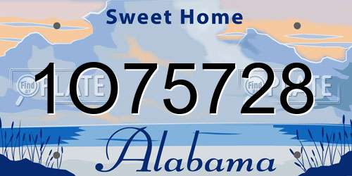 1O75728 Alabama License Plate