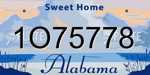 1O75778 Alabama License Plate