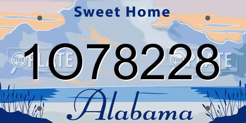 1O78228 Alabama License Plate