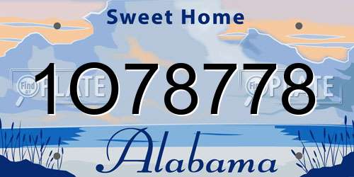 1O78778 Alabama License Plate