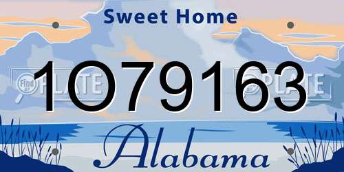 1O79163 Alabama License Plate