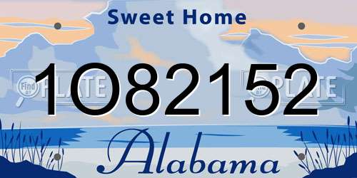 1O82152 Alabama License Plate