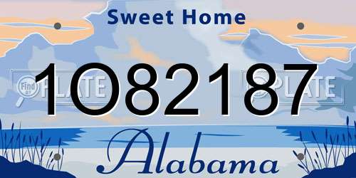 1O82187 Alabama License Plate