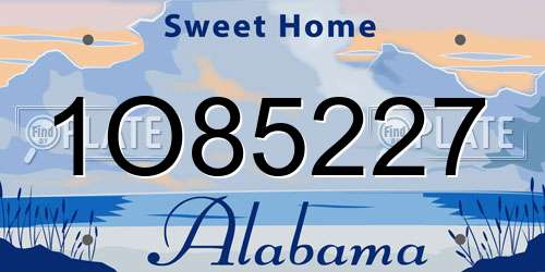 1O85227 Alabama License Plate