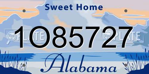 1O85727 Alabama License Plate