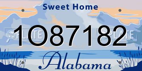 1O87182 Alabama License Plate