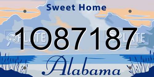 1O87187 Alabama License Plate