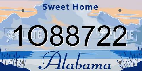 1O88722 Alabama License Plate