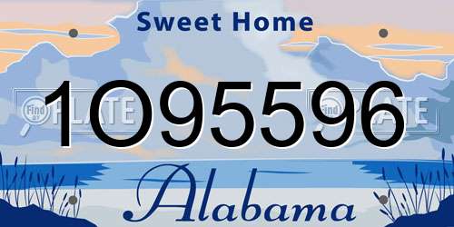 1O95596 Alabama License Plate