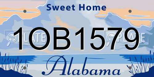 1OB1579 Alabama License Plate