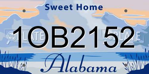 1OB2152 Alabama License Plate