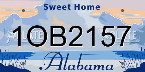 1OB2157 Alabama License Plate