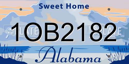 1OB2182 Alabama License Plate
