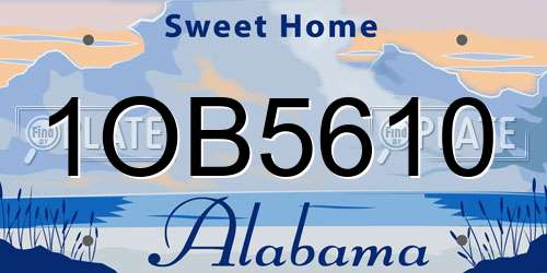 1OB5610 Alabama License Plate