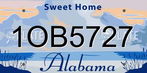 1OB5727 Alabama License Plate
