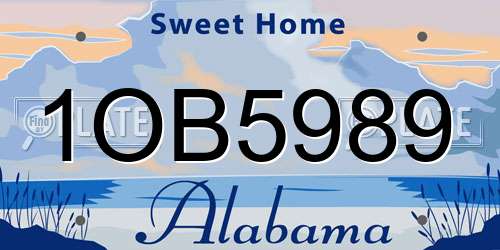 1OB5989 Alabama License Plate