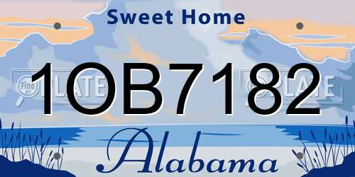 1OB7182 Alabama License Plate