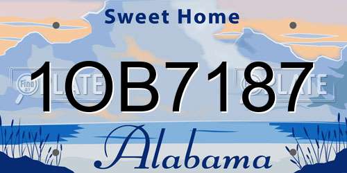 1OB7187 Alabama License Plate