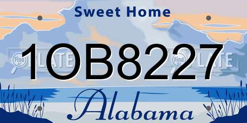 1OB8227 Alabama License Plate