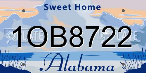 1OB8722 Alabama License Plate