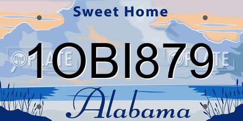 1OBI879 Alabama License Plate