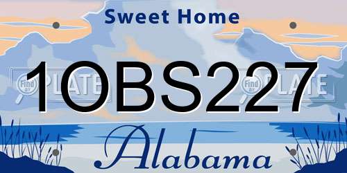 1OBS227 Alabama License Plate