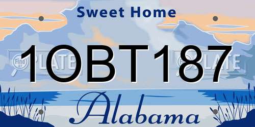 1OBT187 Alabama License Plate