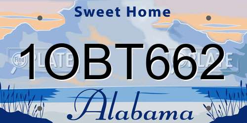 1OBT662 Alabama License Plate