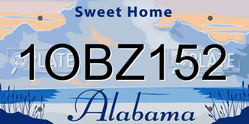 1OBZ152 Alabama License Plate