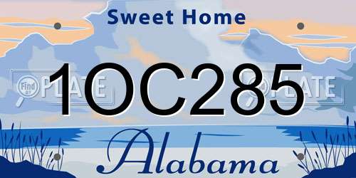 1OC285 Alabama License Plate