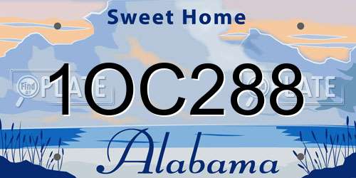1OC288 Alabama License Plate