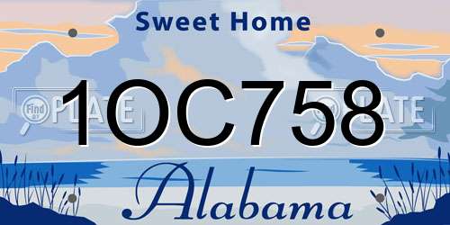 1OC758 Alabama License Plate