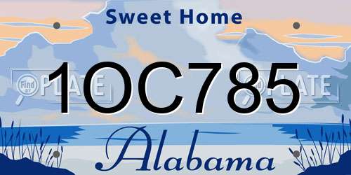 1OC785 Alabama License Plate