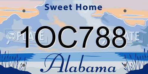 1OC788 Alabama License Plate