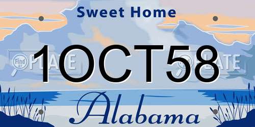 1OCT58 Alabama License Plate