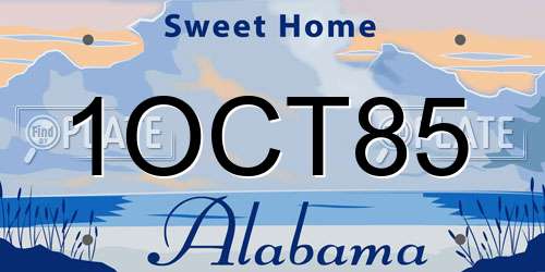 1OCT85 Alabama License Plate
