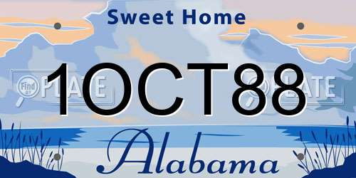 1OCT88 Alabama License Plate