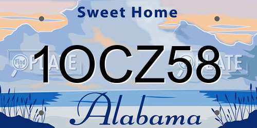 1OCZ58 Alabama License Plate