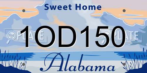 1OD150 Alabama License Plate