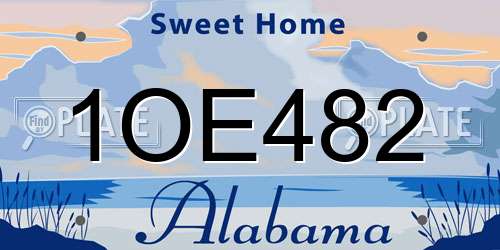 1OE482 Alabama License Plate