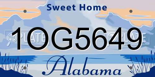 1OG5649 Alabama License Plate