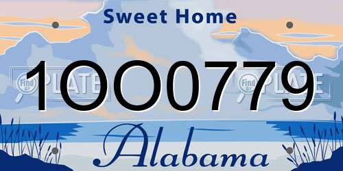 1OO0779 Alabama License Plate