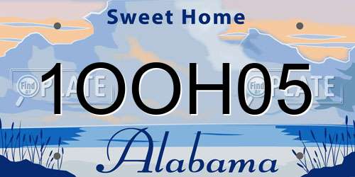 1OOH05 Alabama License Plate