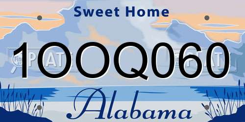 1OOQ060 Alabama License Plate