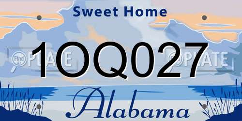 1OQ027 Alabama License Plate